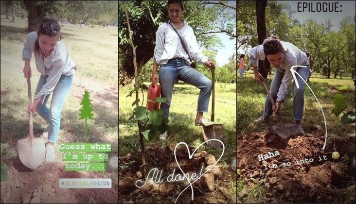 Eva, The Eminent Traveller, Plants 200 Trees For a Greener Pakistan